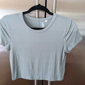 Me to We soft blue cropped short sleeve